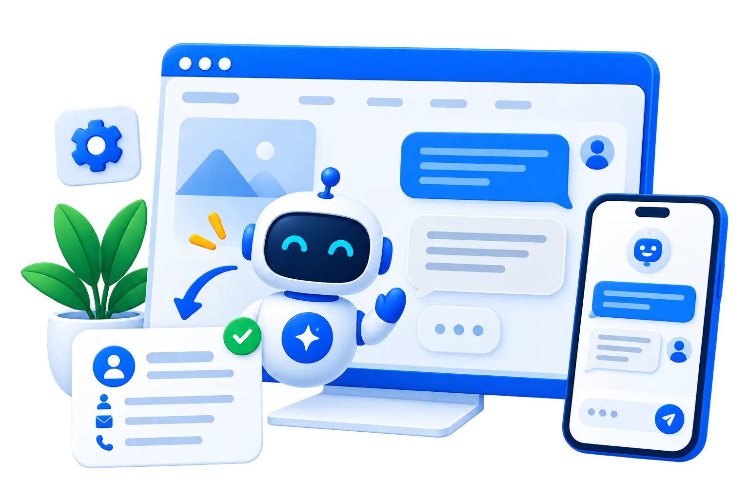AI chatbot illusztráció