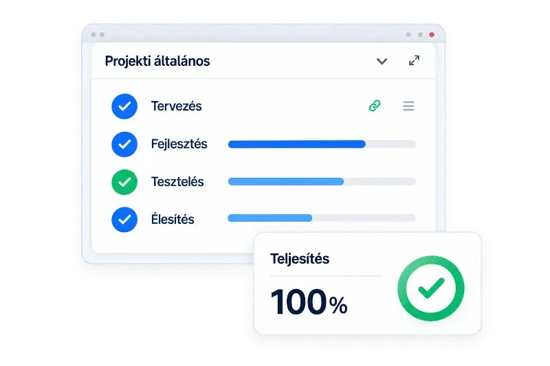 Projekti általános dashboard kártya